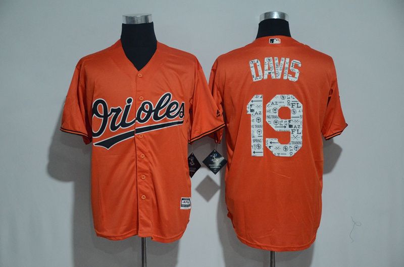 Men Baltimore Orioles 19 Chris Davis Orange 2017 Spring Training MLB Jerseys